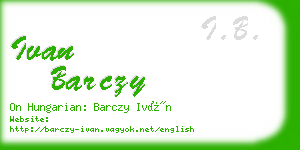 ivan barczy business card